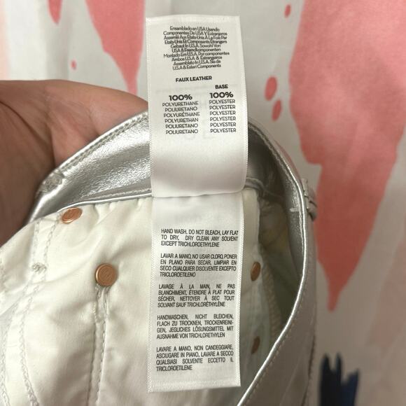 MOTHER The Vagabond Mini Skirt in Silver Dagger Size 25 - Picture 10 of 15